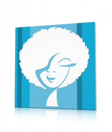 Tableau pop art bleu World Woman 