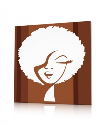 Tableau pop art design marron Woman 