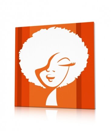 Tableau pop art orange World Woman 