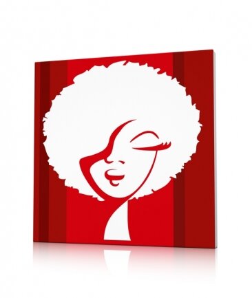 Tableau pop art rouge World Woman 