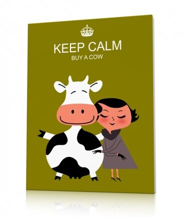 Tableau déco vert avec vache Buy a Cow