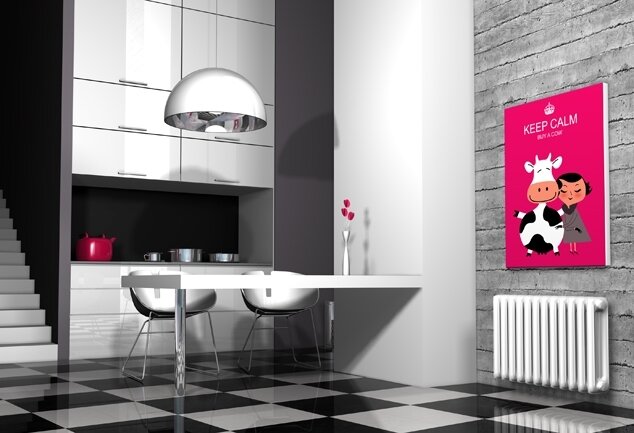 Toile déco rose avec vache Buy a Cow