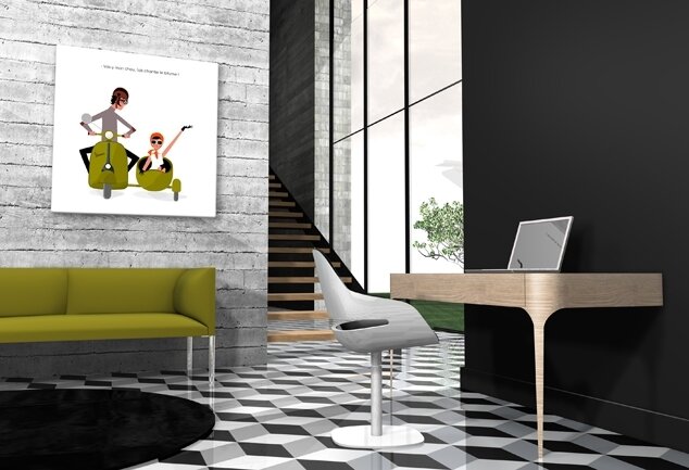 Déco murale rétro vespa On the Road