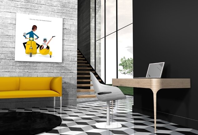 Déco rétro vespa jaune On the Road