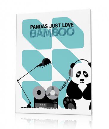 Toile déco design panda Stereo 