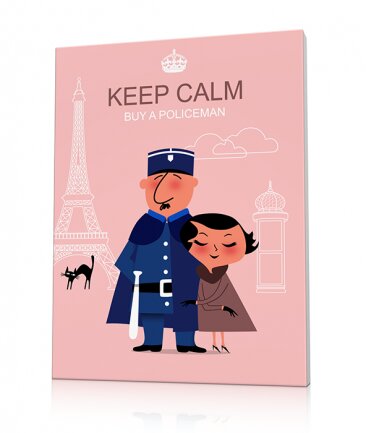 Tableau Policier Paris design rose Keep Calm