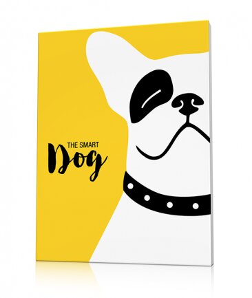 Tableau chien drole jaune Smarty