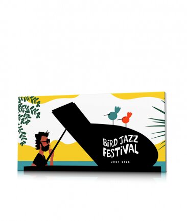 Toile musicien jazz jaune