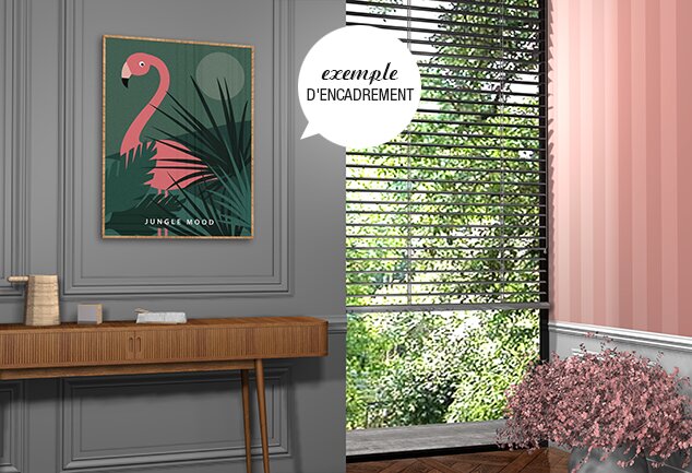 Deco oiseaux exotiques roses 