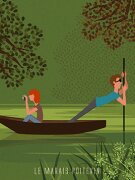 Toile Marais Poitevin barque