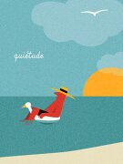 Tableau plage bain mer