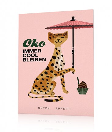 Poster animaux colorés rose Oko